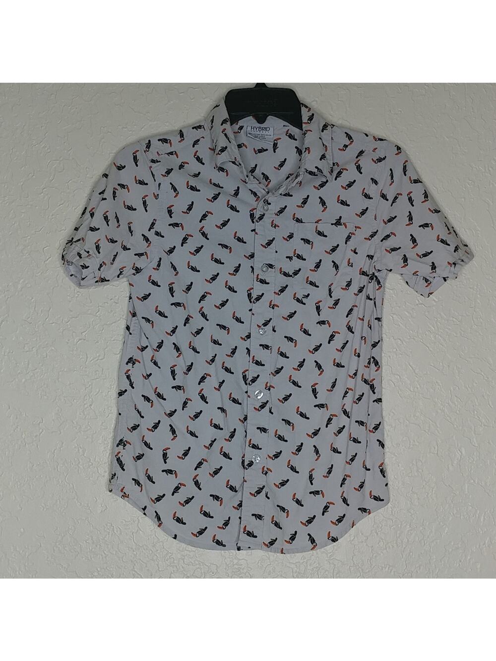 Hybrid Apparel Bird Print Shirt Size M (kid)
